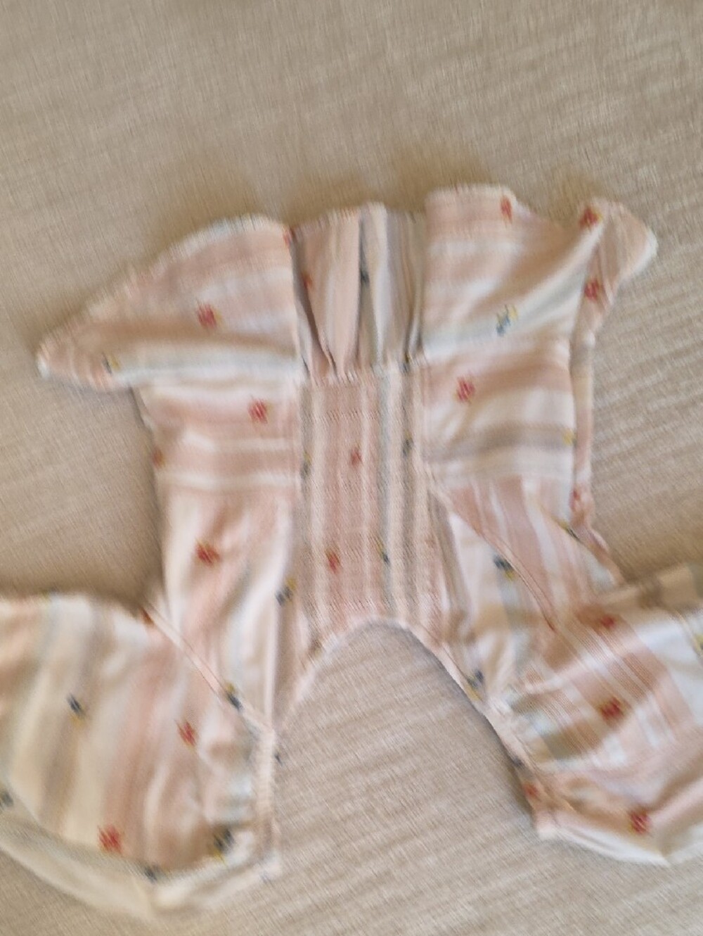 Pilcro Peach-Striped Floral Peplum Blouse - Picture 9 of 13